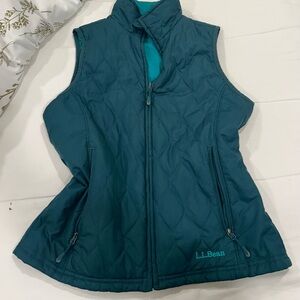 LL Bean Quilted Vest Women’s XS Teal Lightweight Outdoor Hiking